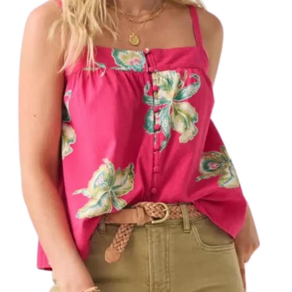 Faherty Marina Seersucker Top Size L